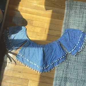 Off the shoulder striped crop